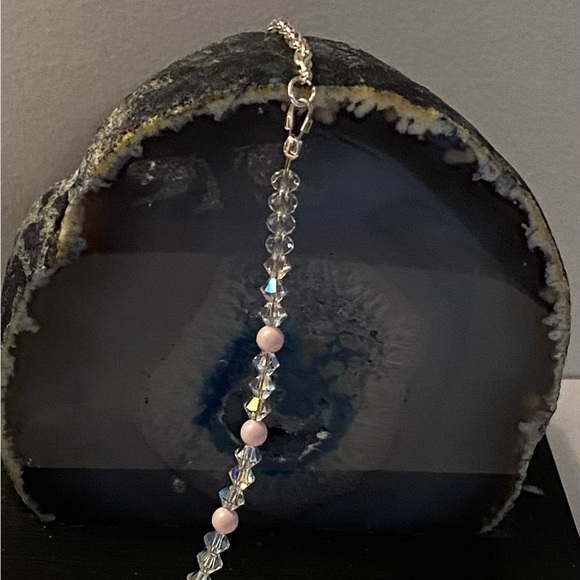 Swarovski Silver & Pink crystals pearls NEW - Picture 2 of 3